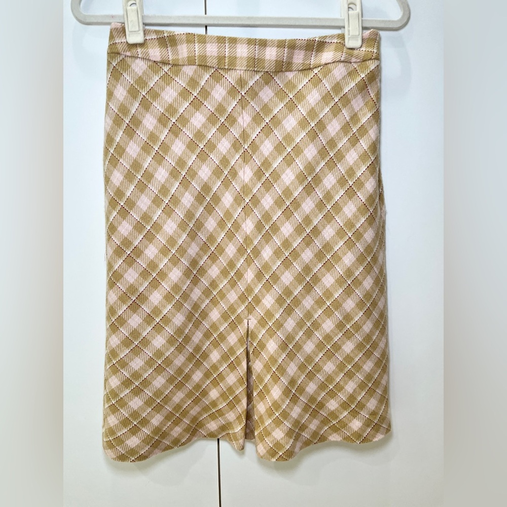 Merona Plaid Pencil Skirt in Beige and Pink